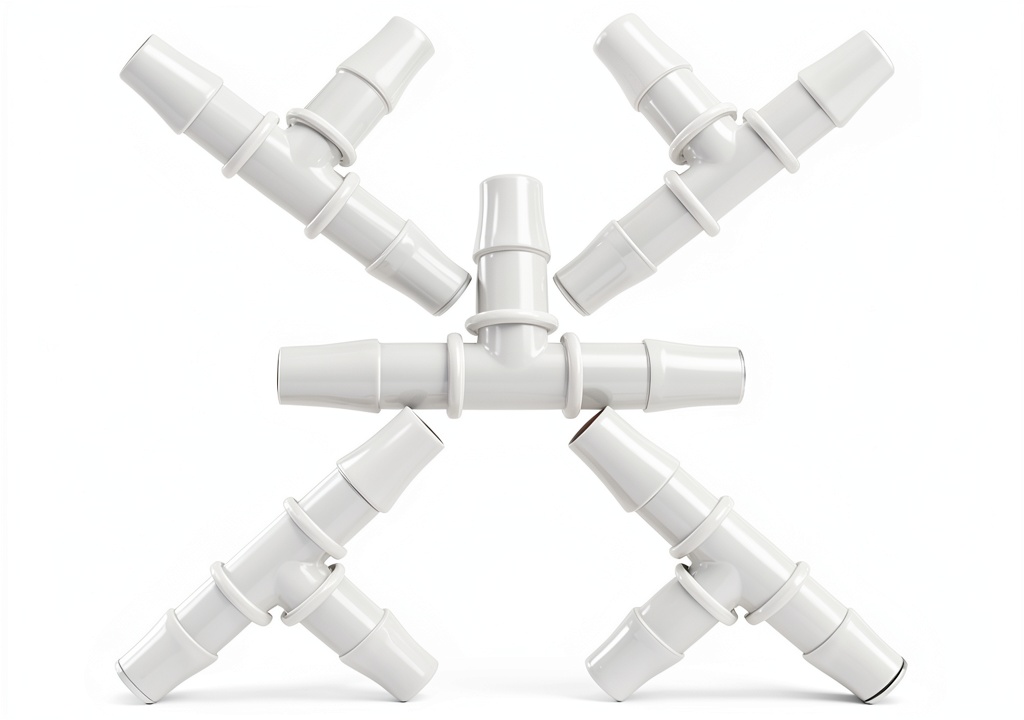 'ANPTGHT barb hose fittings in various sizes on a white background'