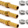 Joywayus Brass Hose Mender Barbed Fitting 3/8 Inch 3PCS-0