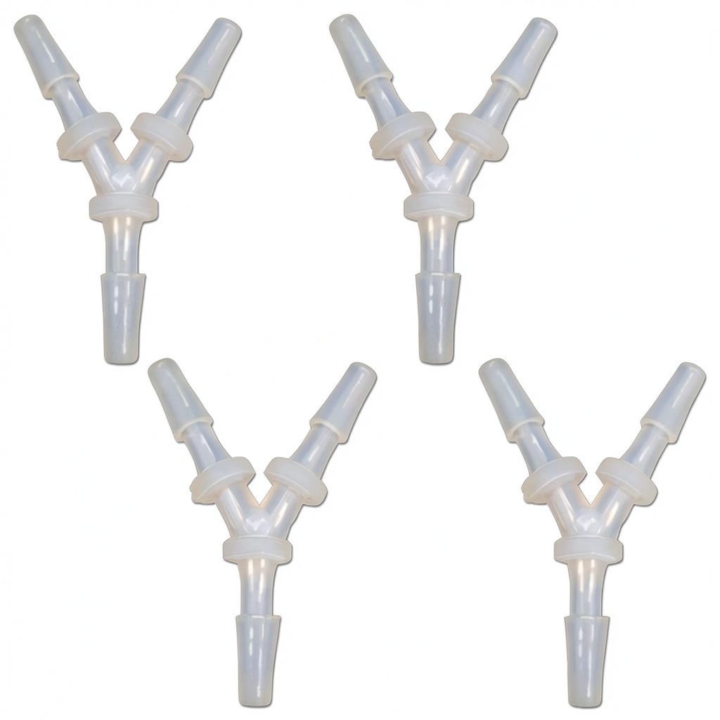 ANPTGHT plastic barb hose fitting showing 3-way Y connector design
