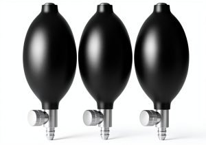 Blood Pressure Latex Bulb Lamoutor 3Pcs Black Pump with Air Valve-0
