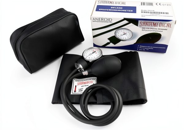 Santamedical Adult Deluxe Aneroid Sphygmomanometer Black Cuff SP-110-4